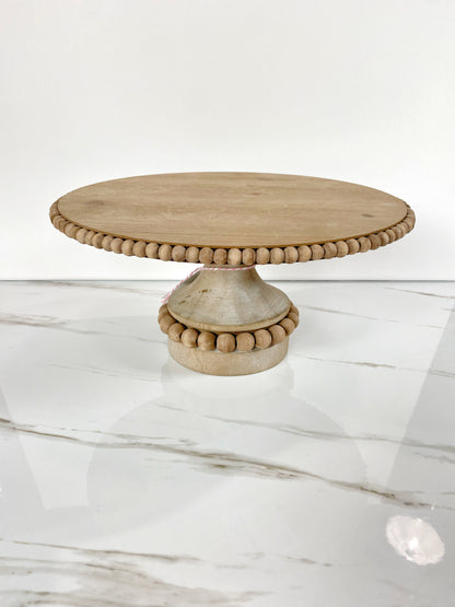 Wood Beaded Pedestal