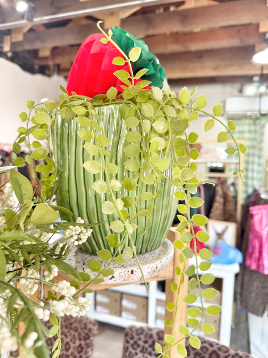 Green Textured Planter