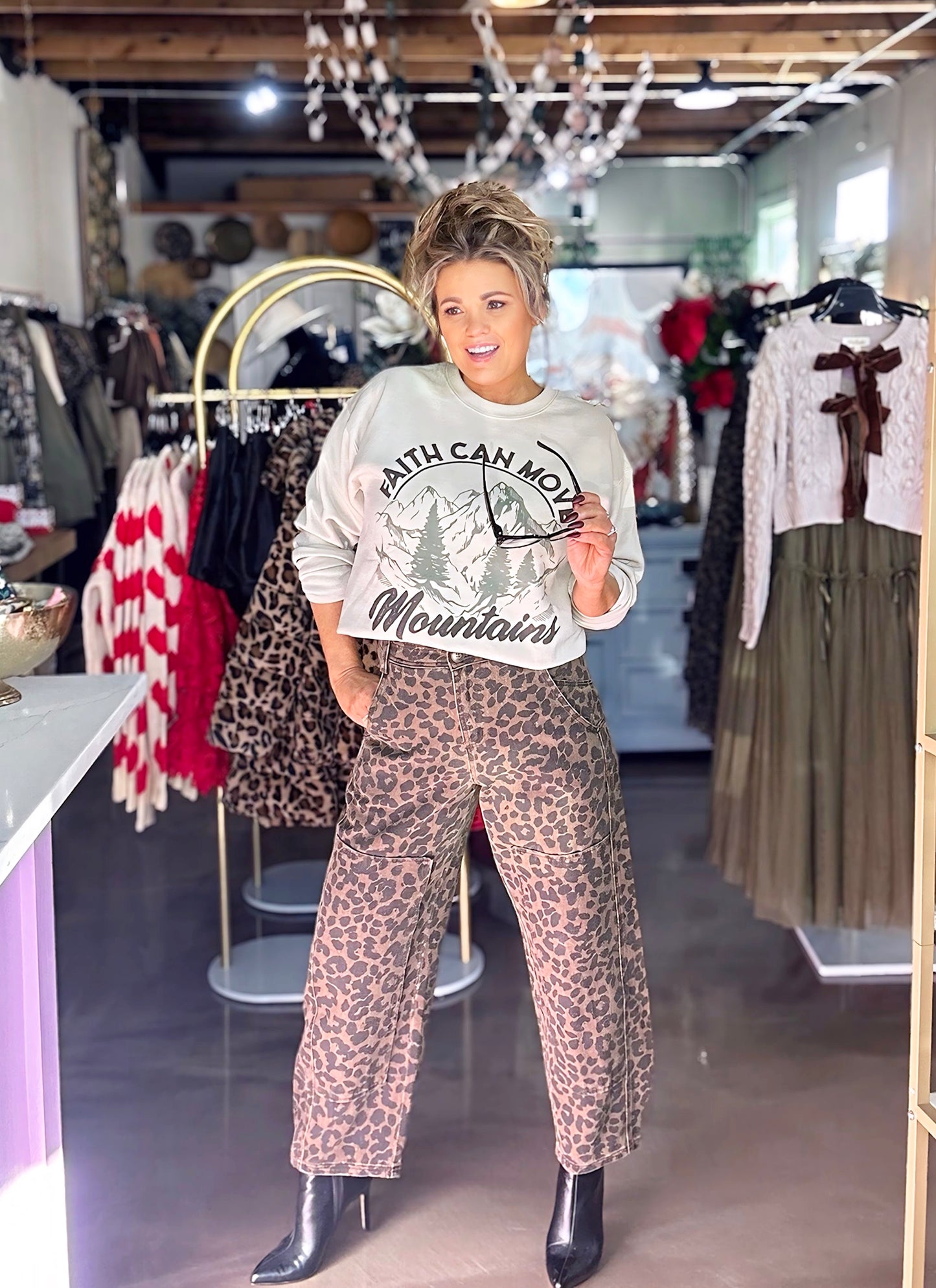 Liv Leopard Wide Leg Jeans