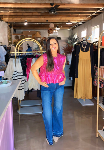 Rush Pink Metallic Top