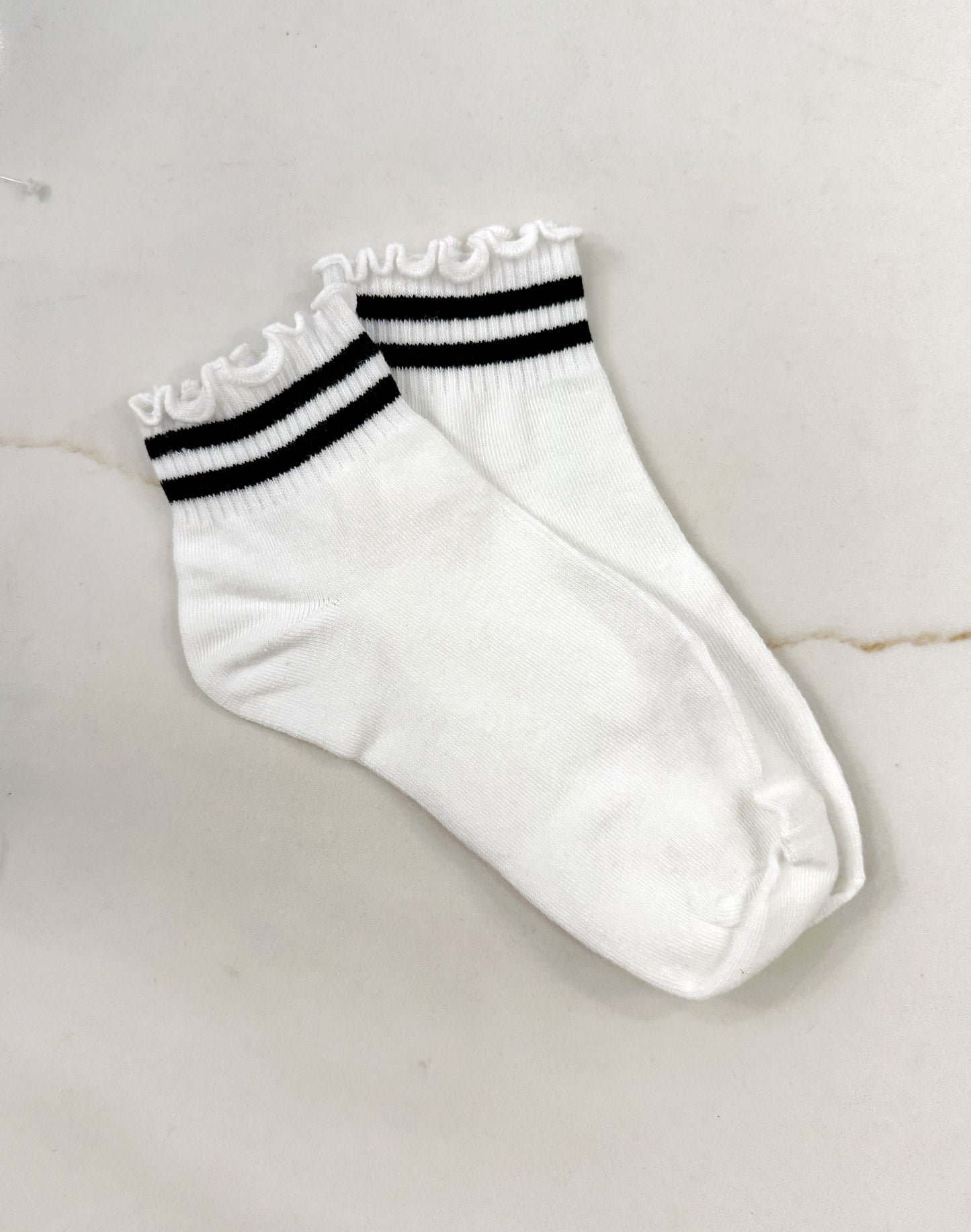 Ruffle Stripe Ankle Sock