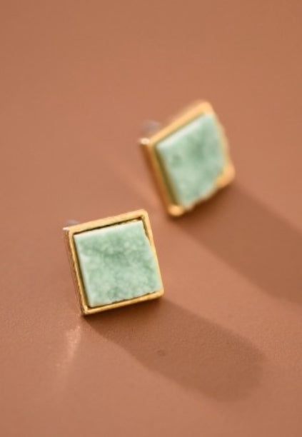 Mint Stone Studs