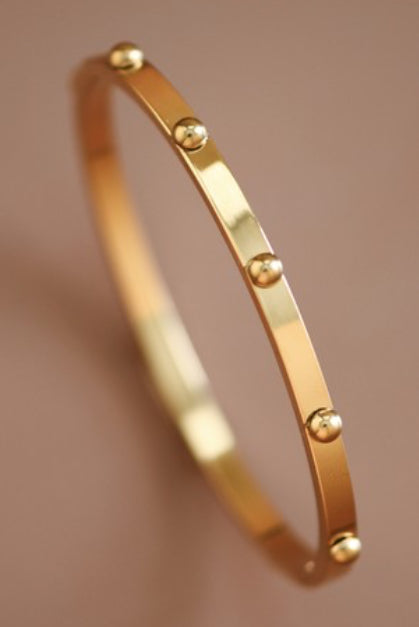 Gold Dot Bangle Bracelet