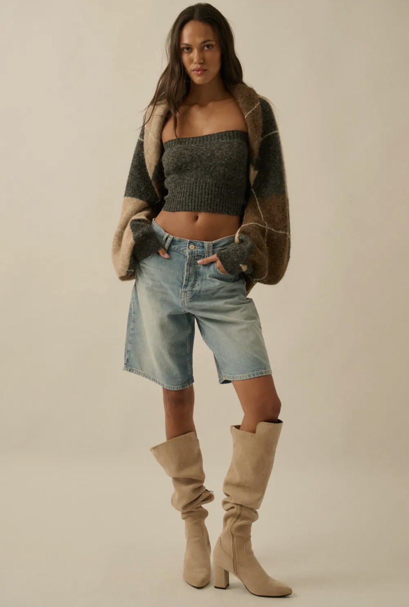 Elodie Argyle Shrug Cardigan