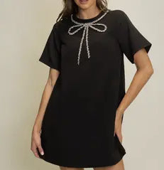 Ainsley Rhinestone Bow Dress