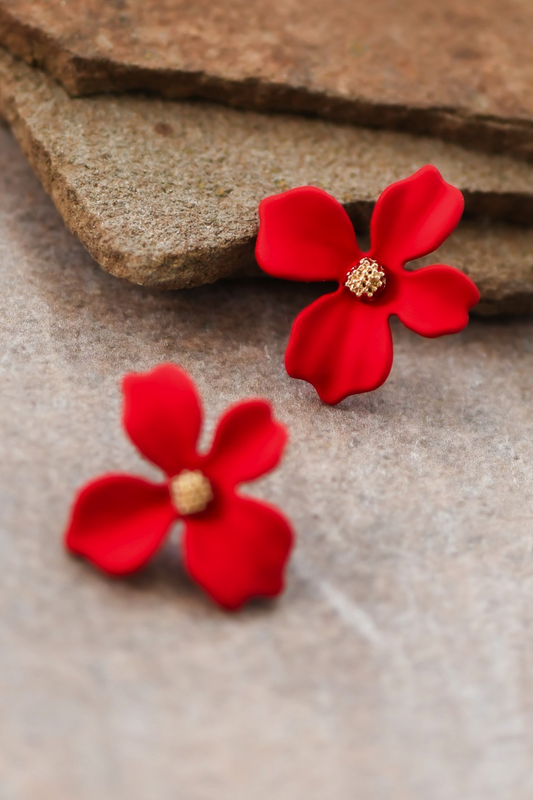 Painted Flower Studs