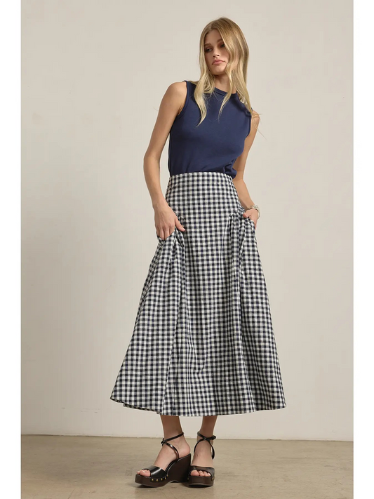 Meadow Gingham Midi Skirt