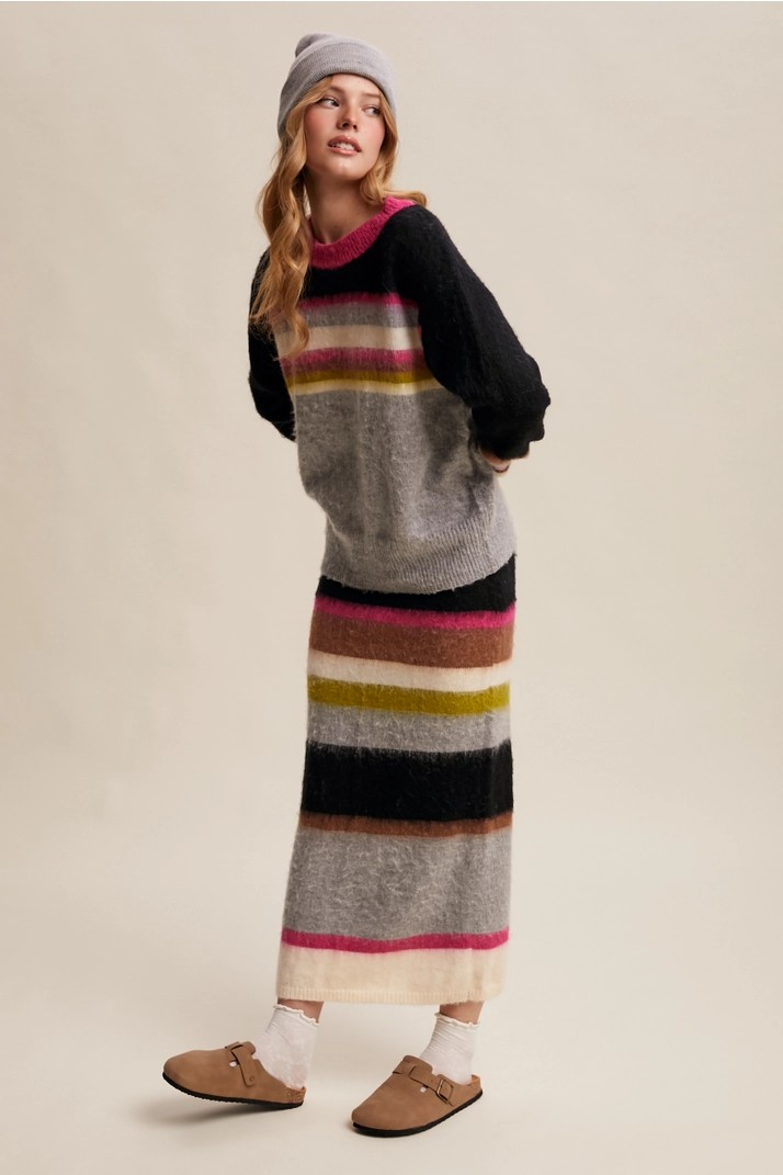 Dollie Fuzzy Striped Sweater