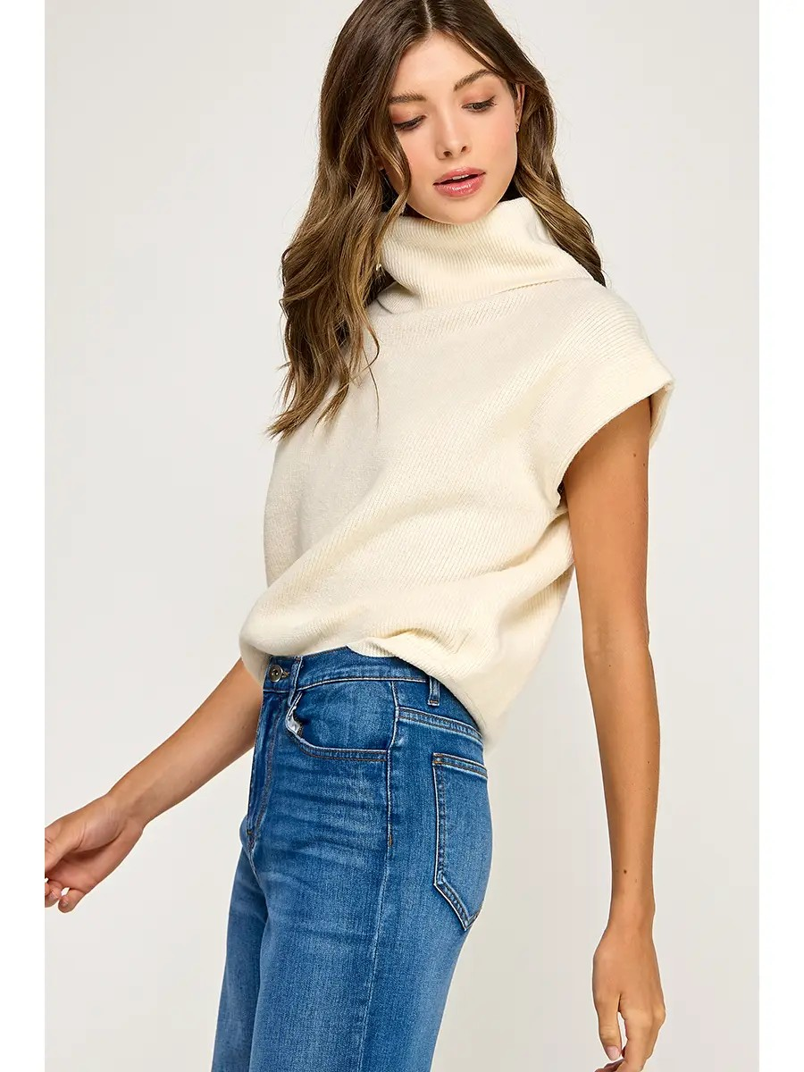 Yorkshire Sleeveless Turtleneck Sweater