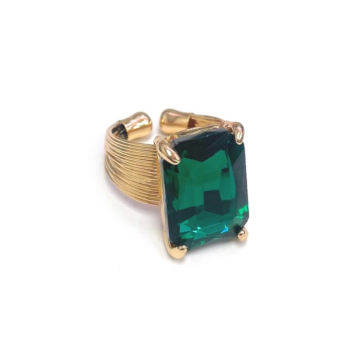 Square Glass Cocktail Ring