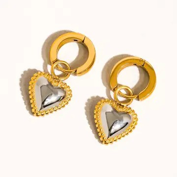 Savon Two Tone Heart Earrings