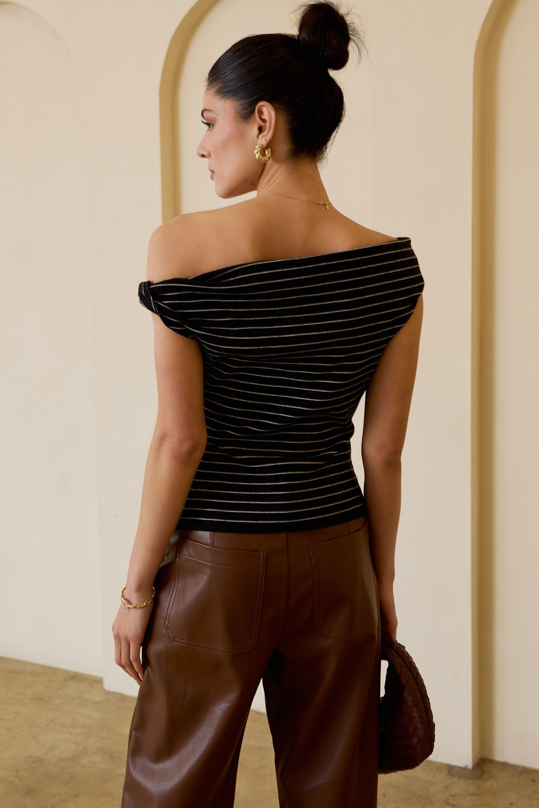 Lena Twisted Shoulder Top