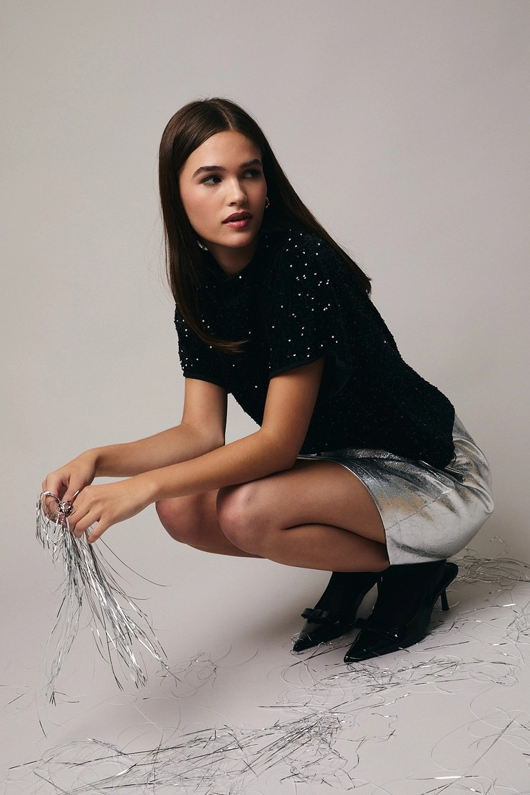 Carpe Foil Mini Skirt