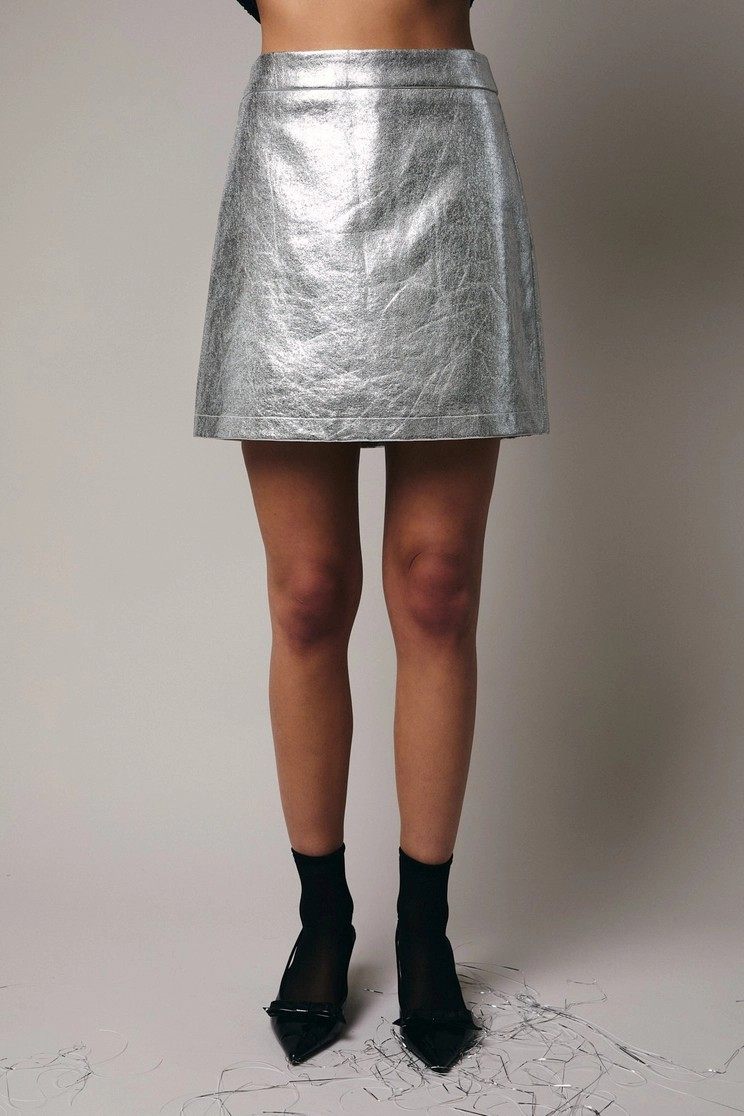 Carpe Foil Mini Skirt