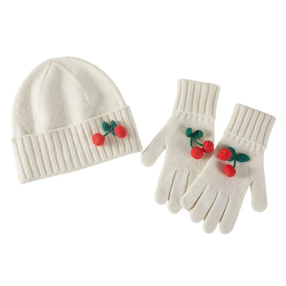 Cherry Beanie & Gloves Set