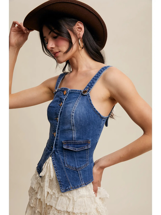 Dallas Denim Corset Vest
