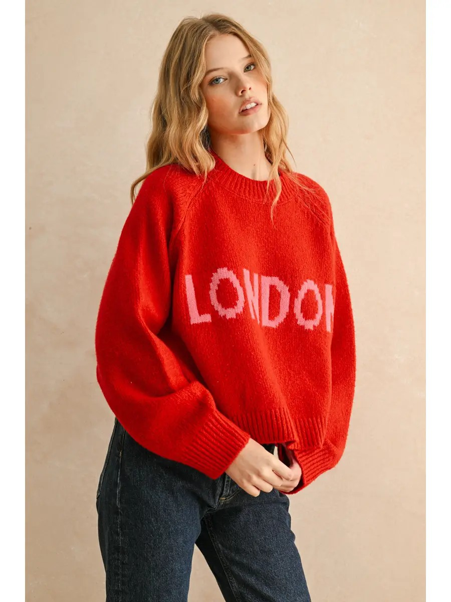 London Letter Front Sweater