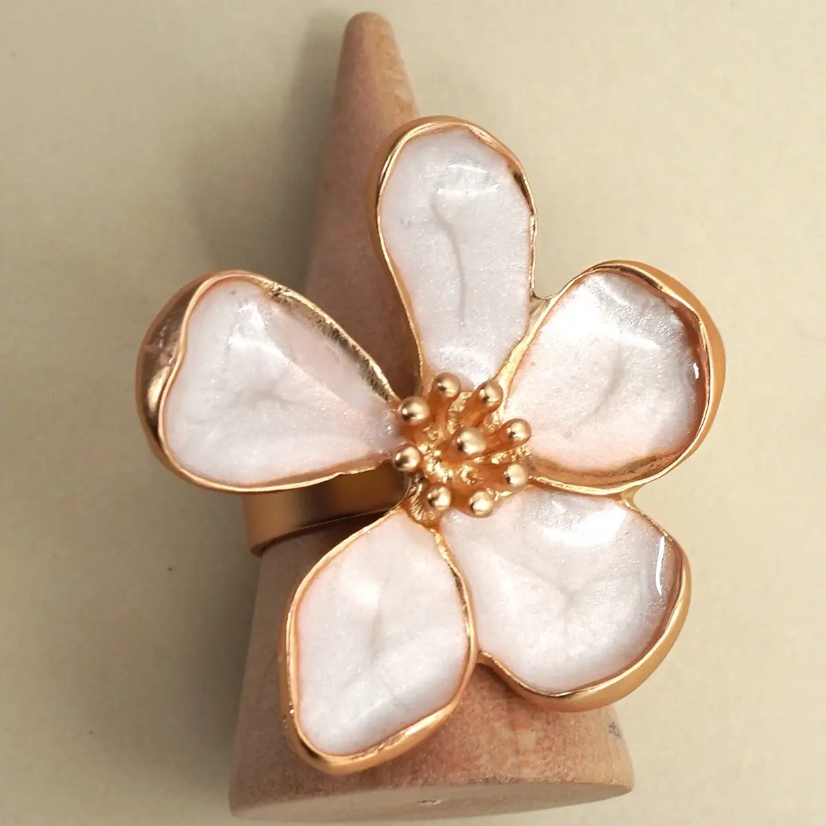 Enamel Flower Statement Ring