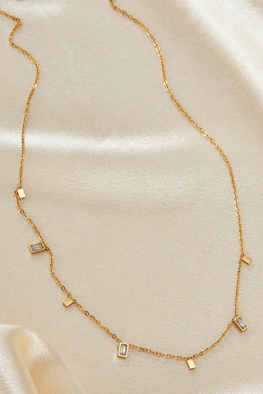 Dainty Gold & Stone Necklace