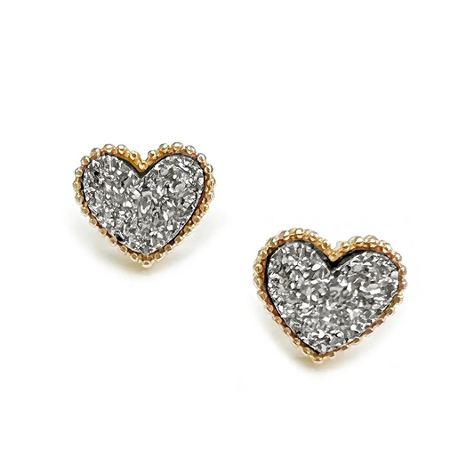 Druzy Heart Earrings