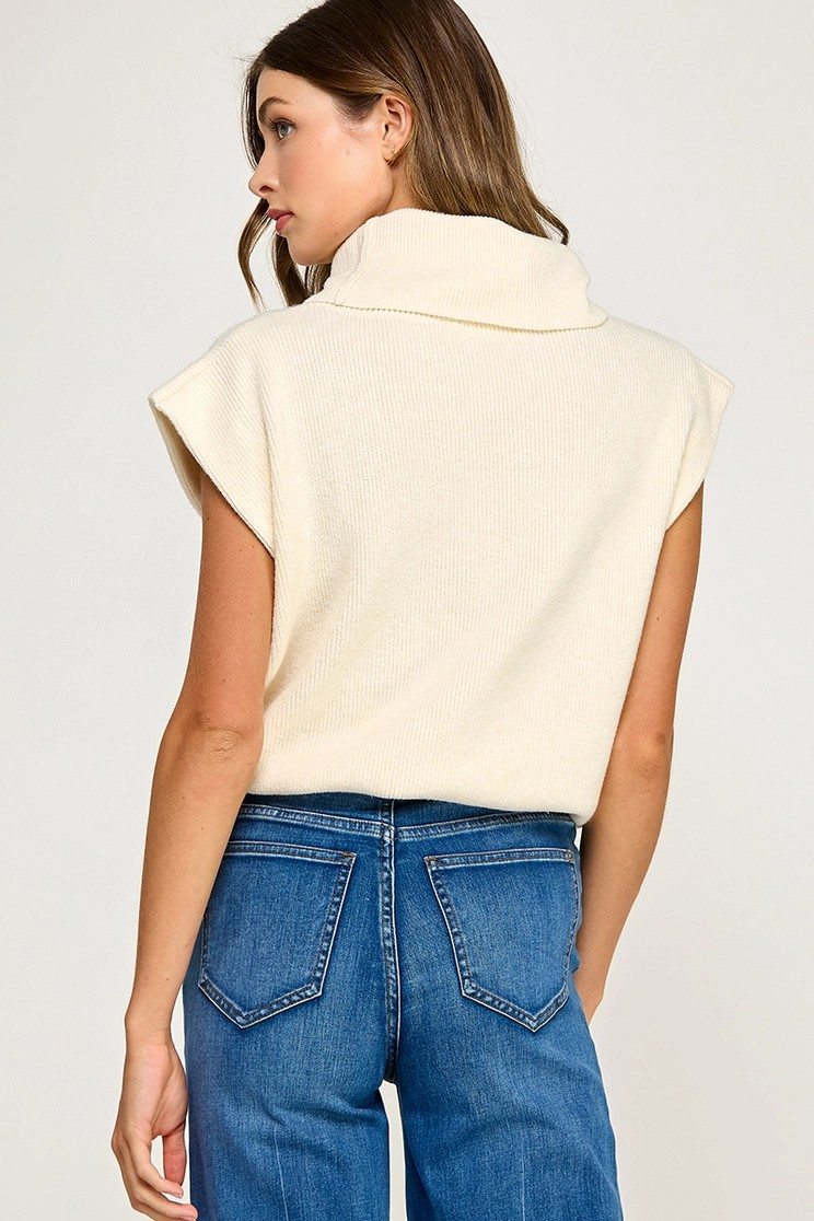 Yorkshire Sleeveless Turtleneck Sweater