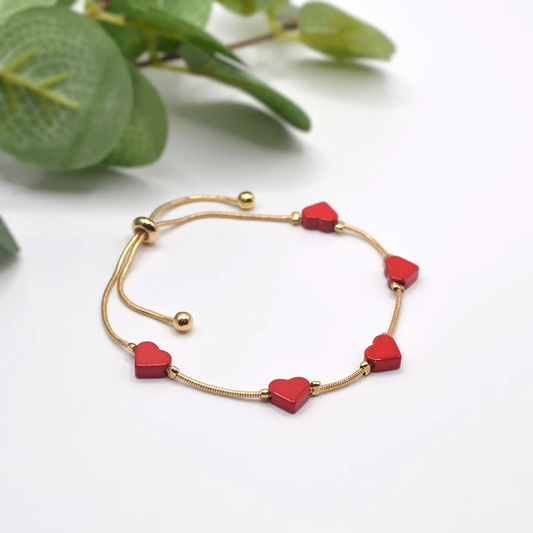 Red Heart Charm Bracelet