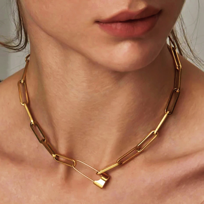 Safety Pin Chain Necklace