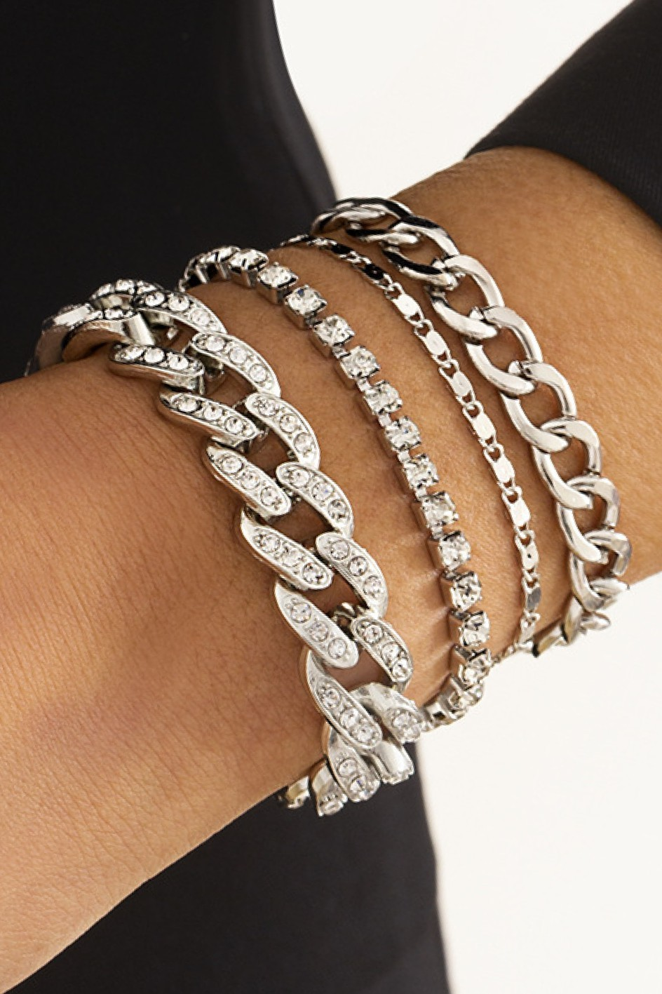Silver Stacking Bracelet Set