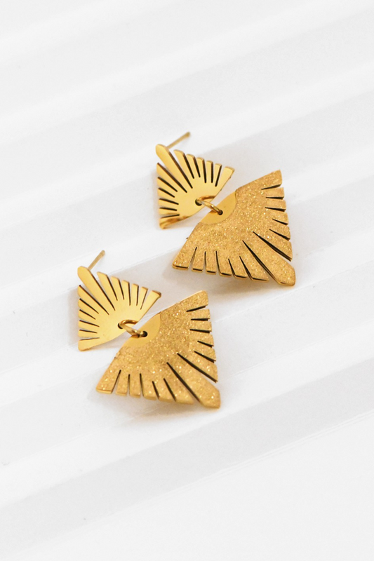 Deco Gold Drop Earrings