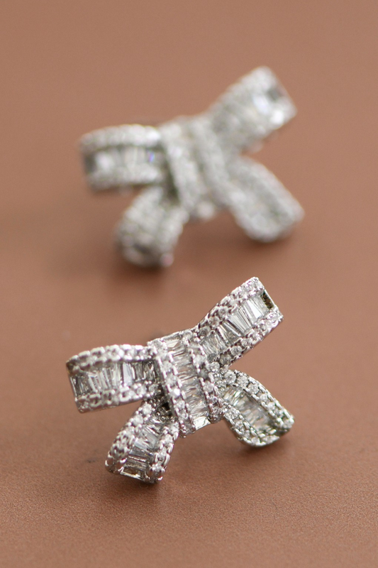 Zircon Crystal Bow Earrings