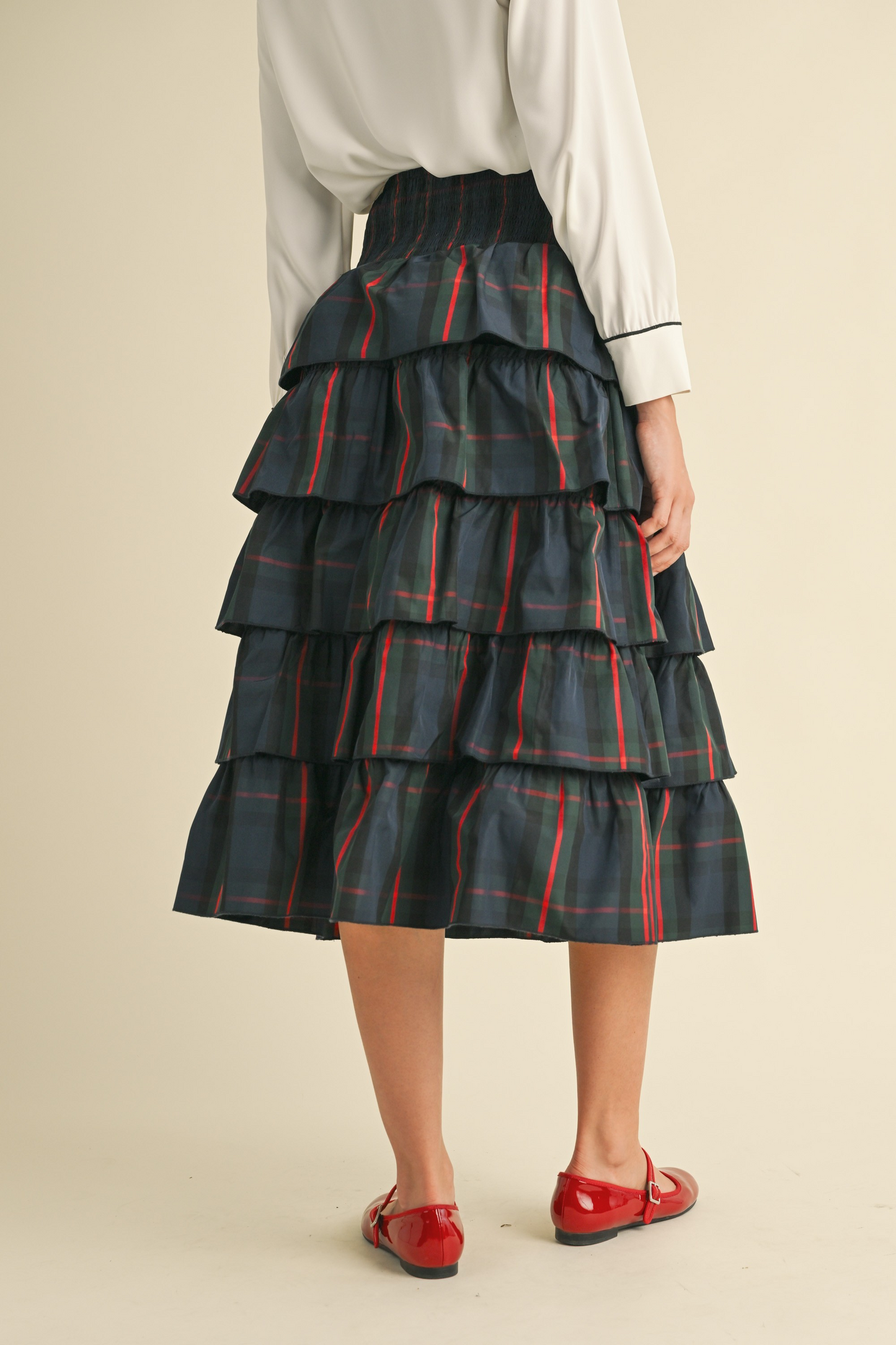 Noel Plaid Midi Skirt