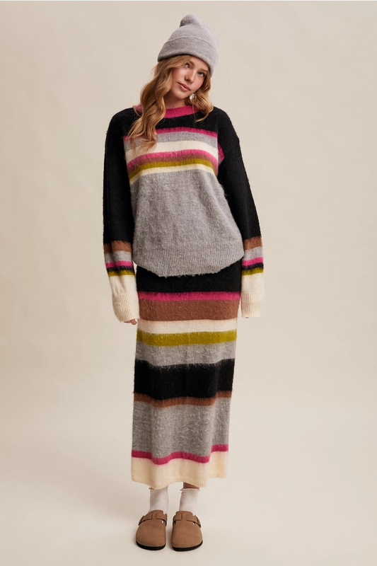 Dollie Fuzzy Striped Sweater