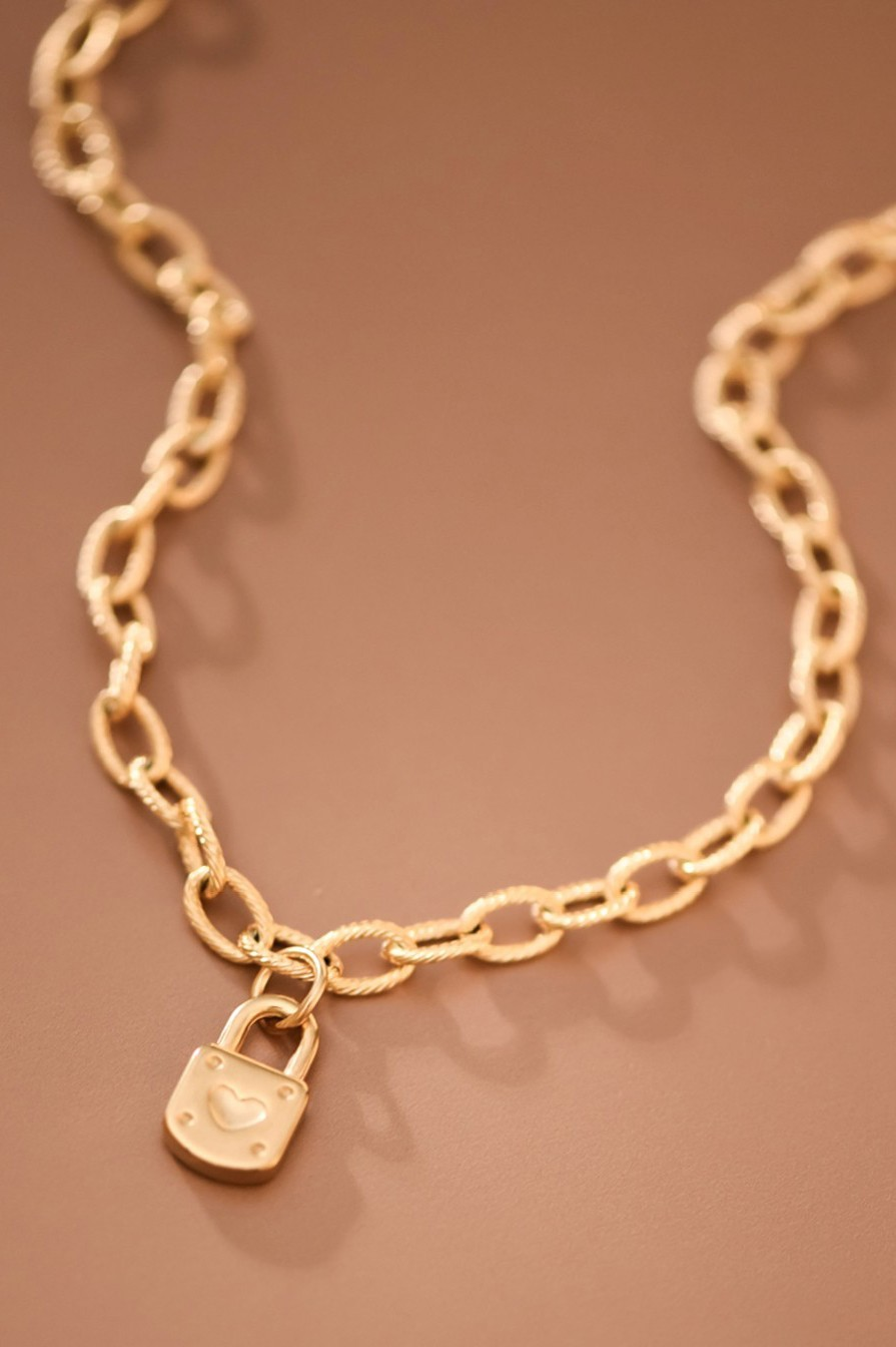 Gold Lock Necklace