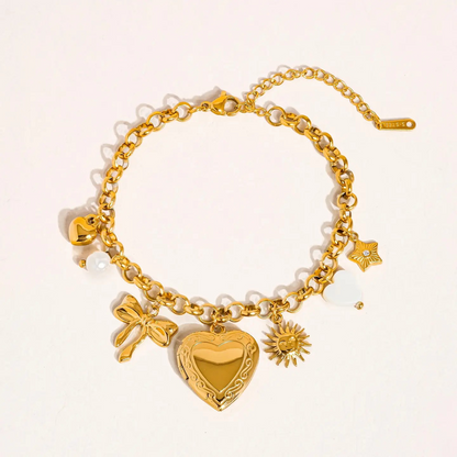 Eydn Heart Locket Charm Bracelet