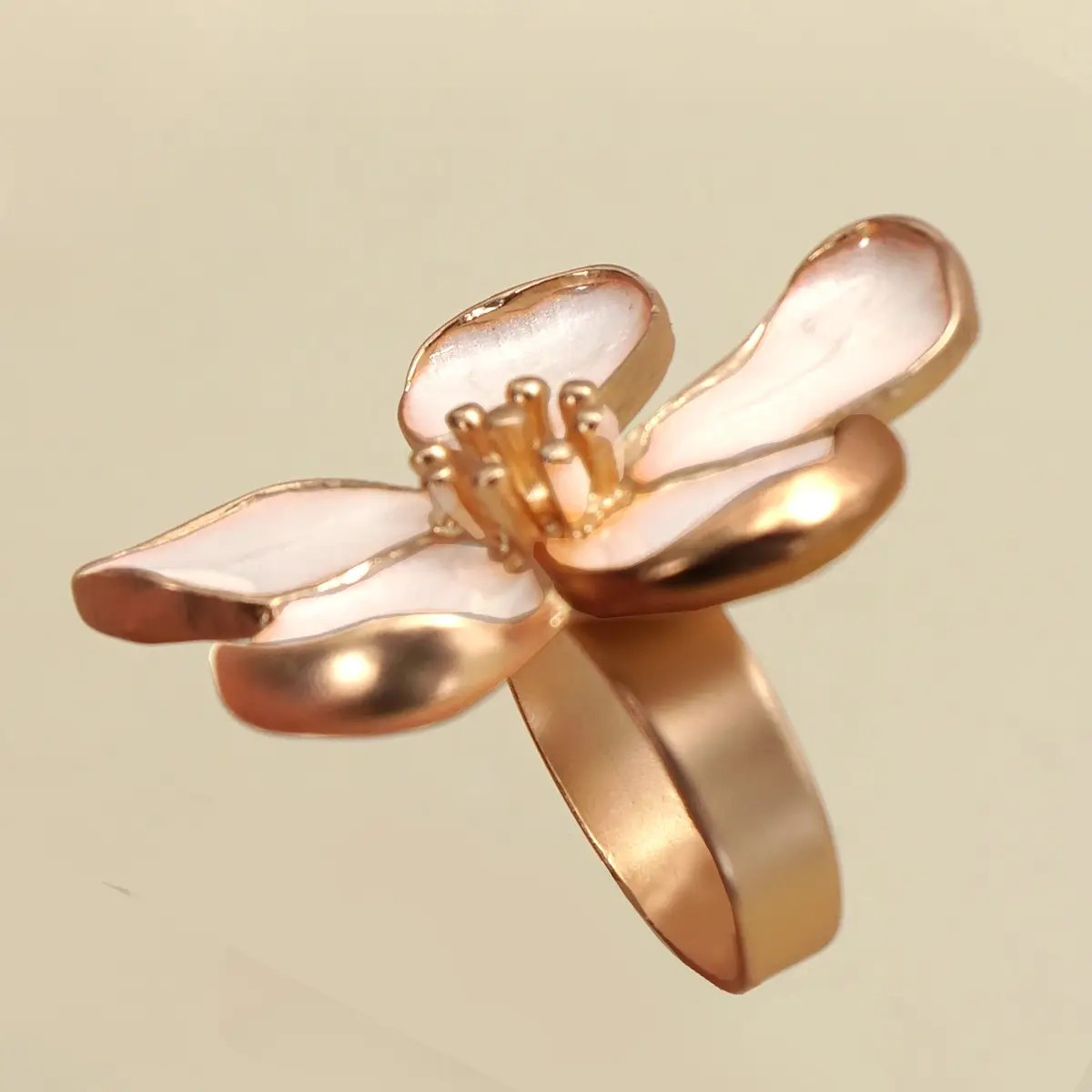 Enamel Flower Statement Ring