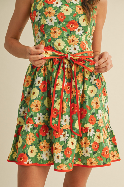 Mildred Floral Scalloped Dress
