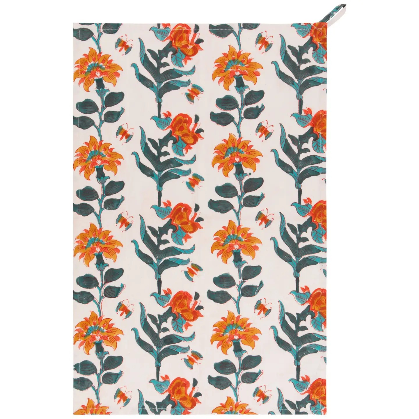 Marigold Block Print Dish Towel
