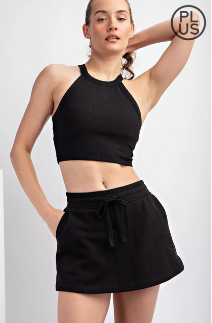 Kelly Plus Size Terry Skort