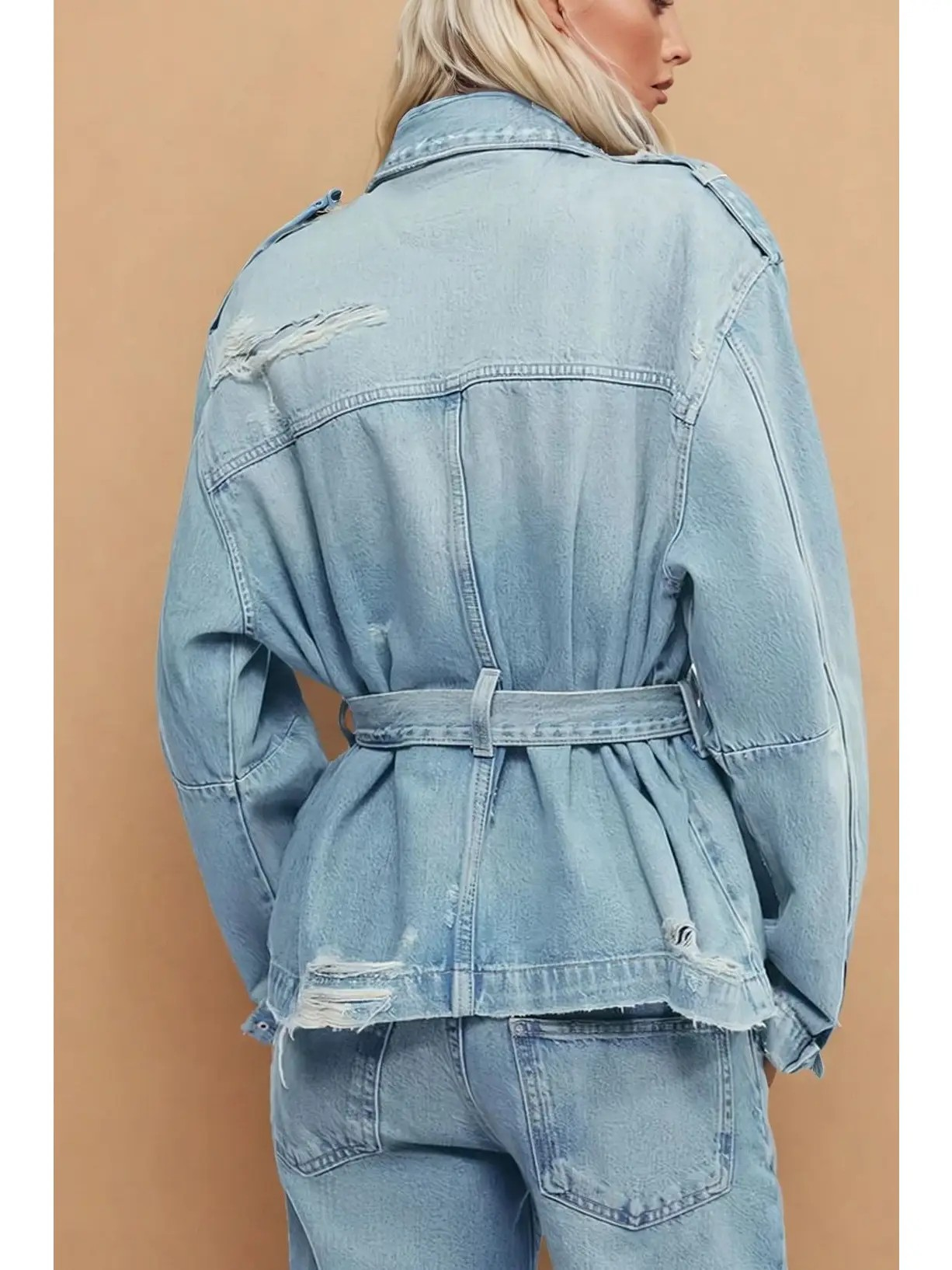 Mattie Belted Denim Jacket